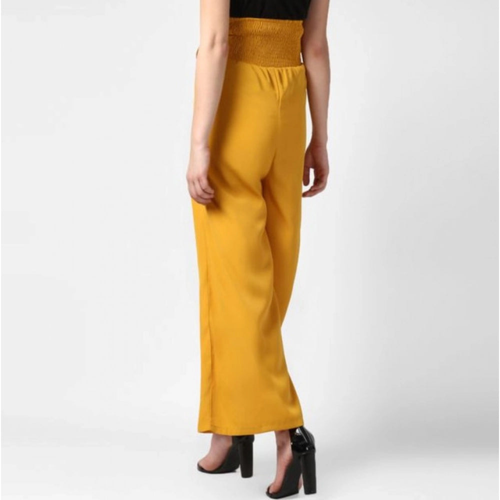 Gorgeous Women's Polyester Solid Smocked Trousers