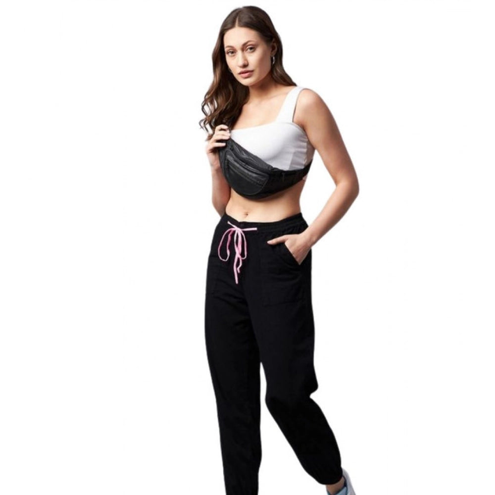 Marvellous Women's Cotton Twill Solid Elasticated Trousers