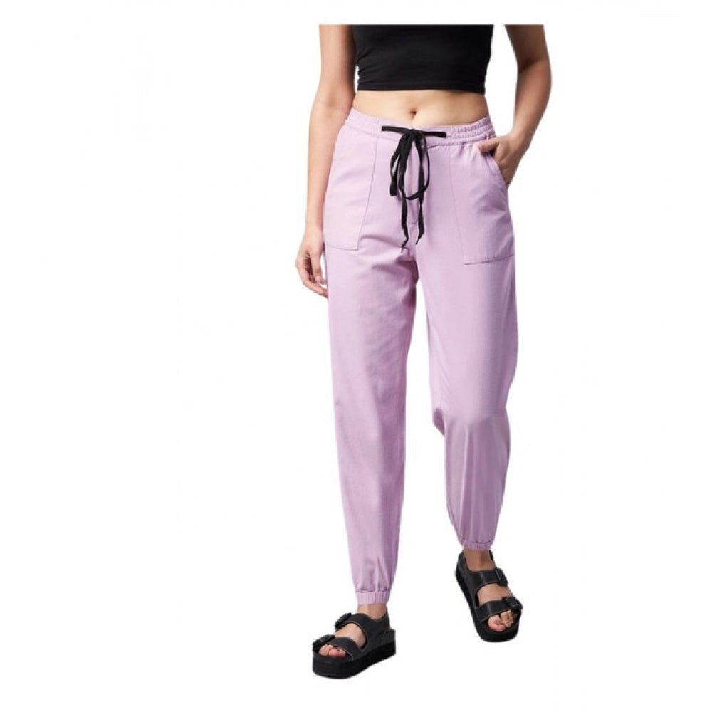 Marvellous Women's Coton Twill Solid Elasticated Trousers