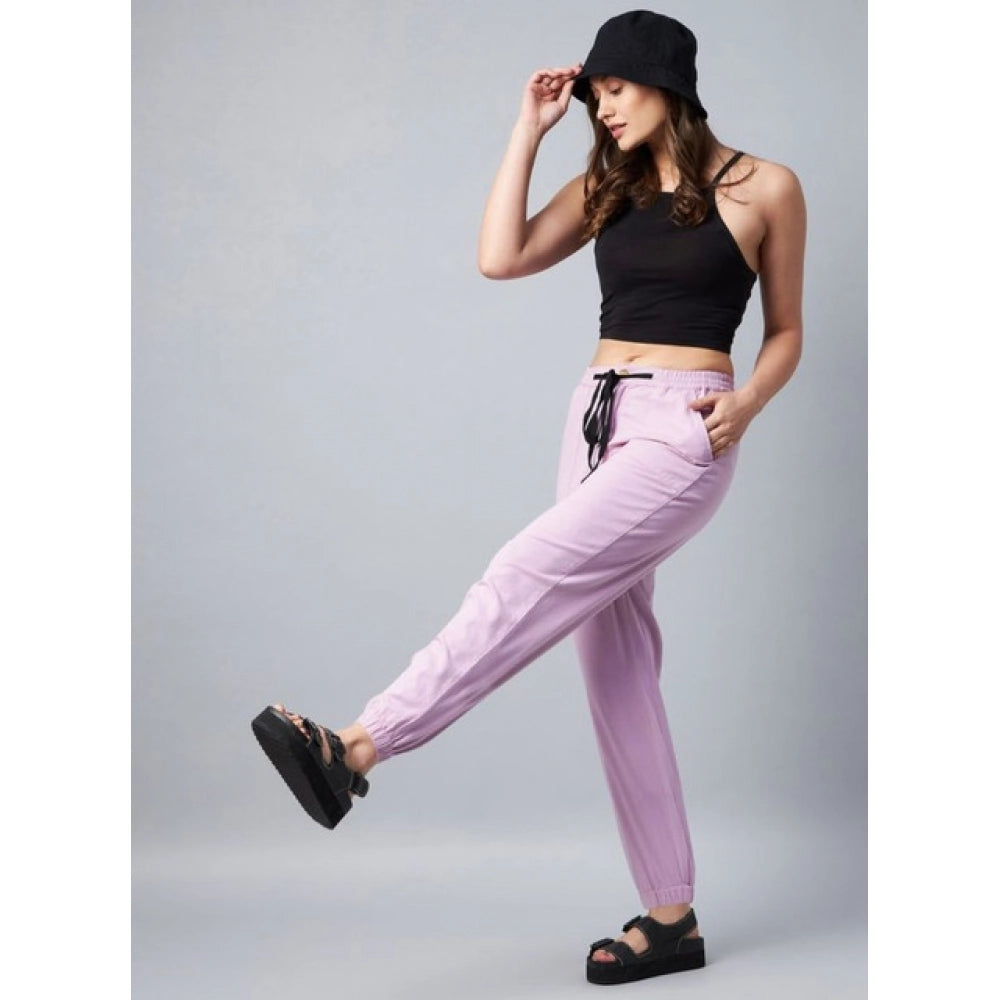 Marvellous Women's Coton Twill Solid Elasticated Trousers
