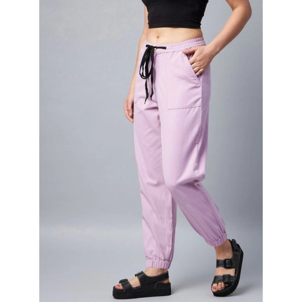 Marvellous Women's Coton Twill Solid Elasticated Trousers
