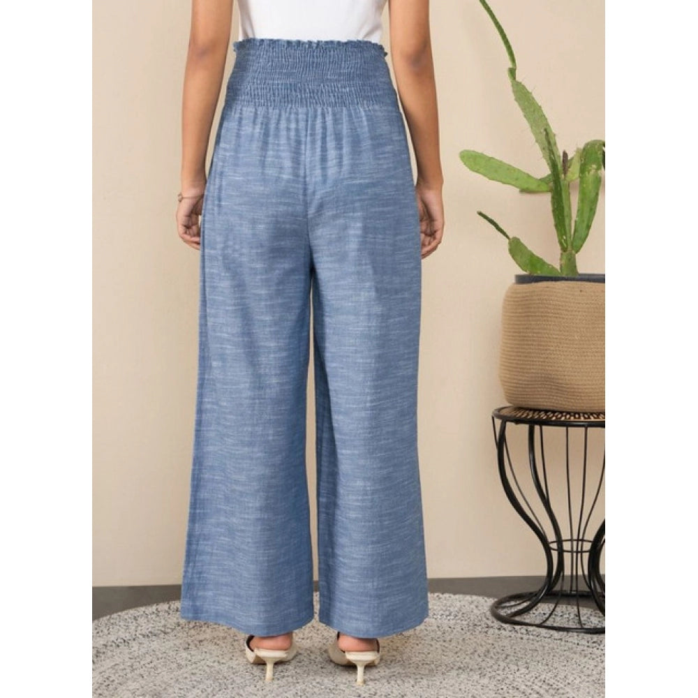 Magnificent Women's Cotton Self Design Smocked Trousers