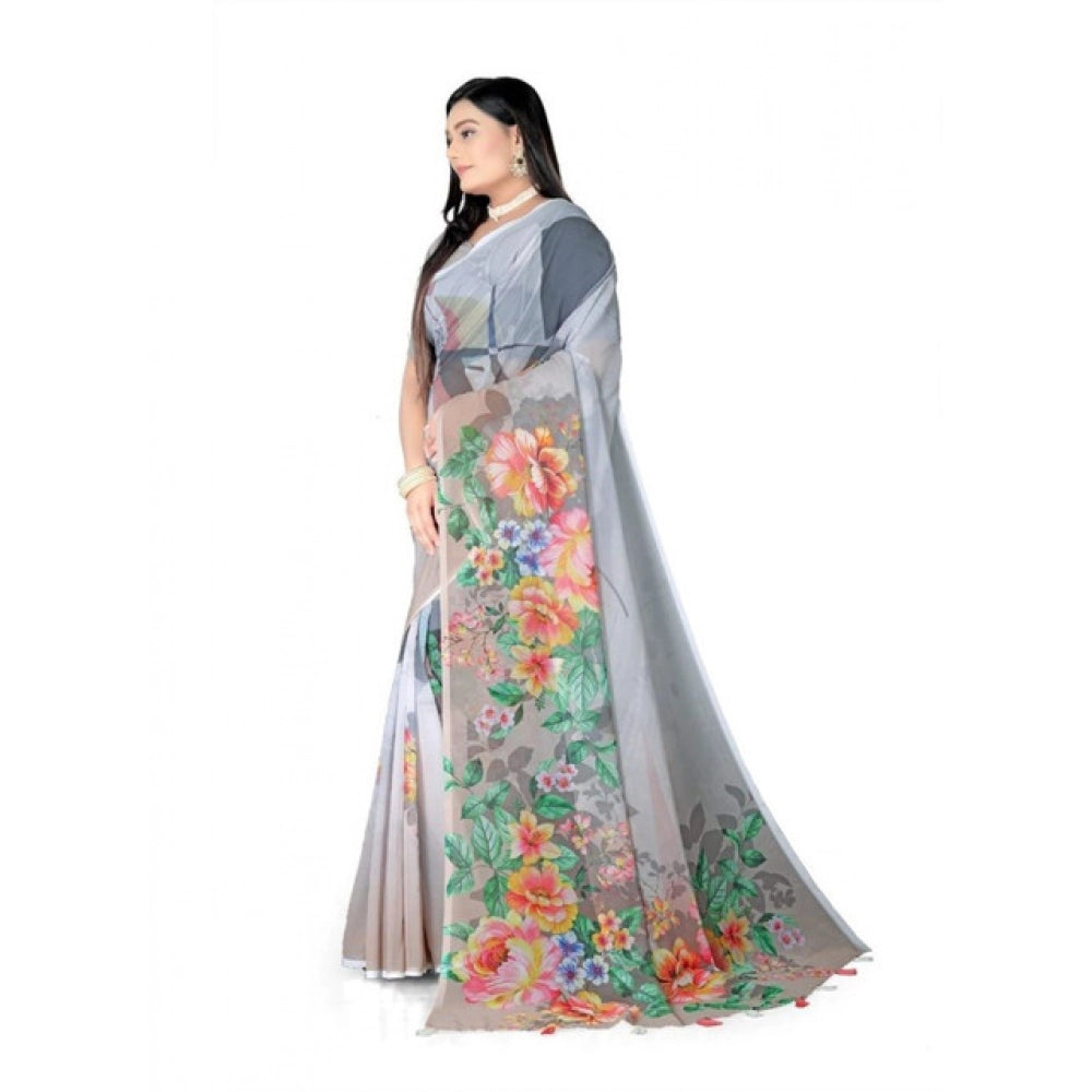 Awesome Women's Georgette Floral Printed Saree With Blouse Piece