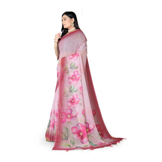 Awesome Women's Georgette Floral Printed Saree With Blouse Piece