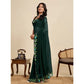 Delightful Women's Georgette Printed Saree With Blouse Piece