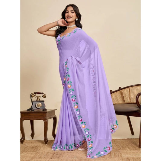 Delightful Women's Georgette Printed Saree With Blouse Piece