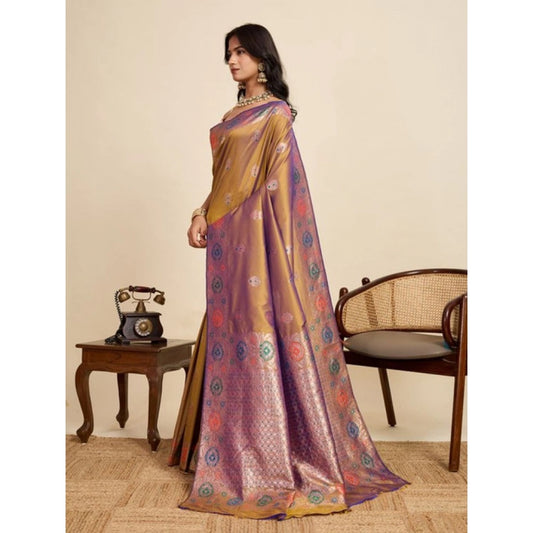 Glorious Women's Faux Banarasi Silk Woven Saree With Blouse Piece