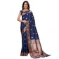 Glorious Women's Faux Banarasi Silk Woven Saree With Blouse Piece