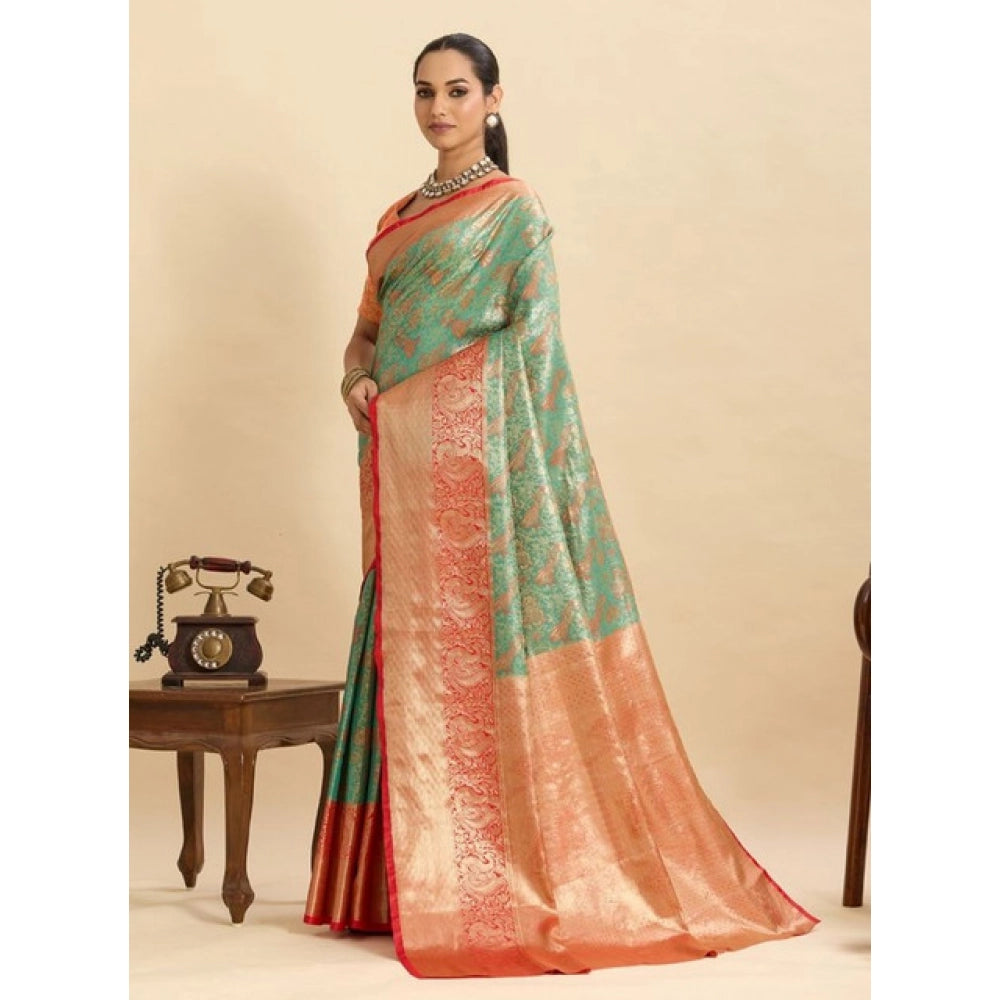 Glorious Women's Faux Banarasi Silk Woven Saree With Blouse Piece