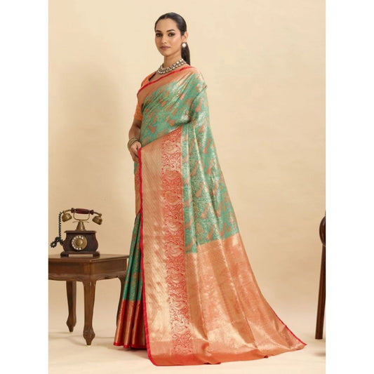 Glorious Women's Faux Banarasi Silk Woven Saree With Blouse Piece