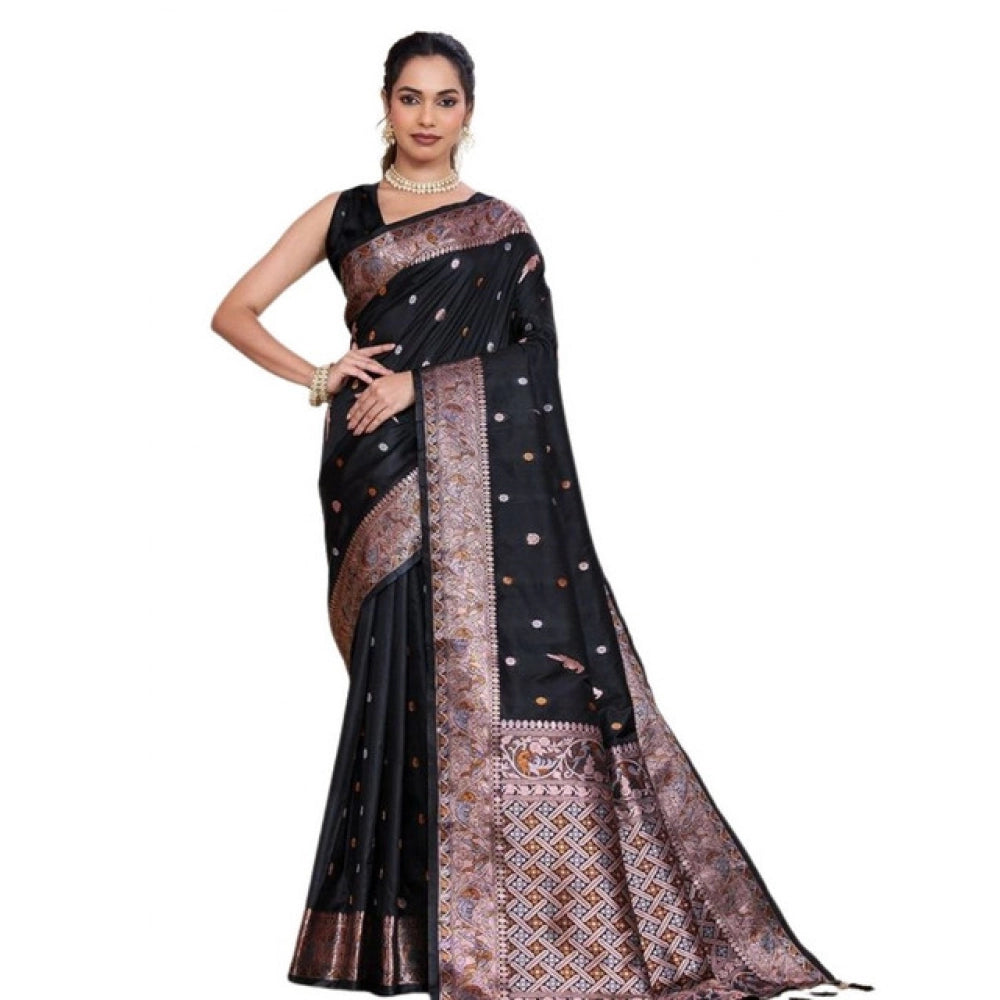 Fabulous Women's Jacquard Woven Saree With Blouse Piece