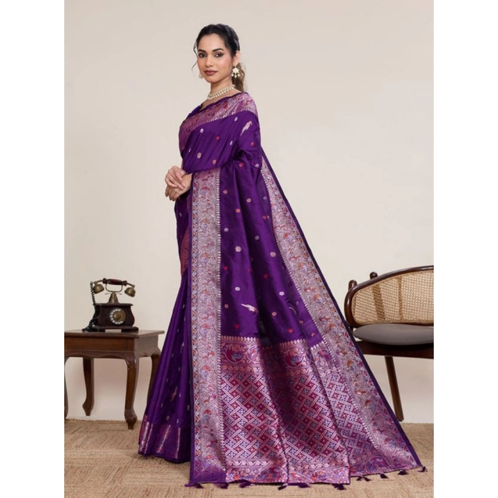 Fabulous Women's Jacquard Woven Saree With Blouse Piece