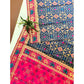 Dazzling Women's Patola Silk Meena And Zari Woven Saree With Blouse Piece