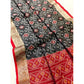 Tremendous Women's Raw Silk Ikkat Saree With Blouse Piece