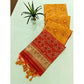 Tremendous Women's Raw Silk Ikkat Saree With Blouse Piece