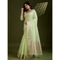 Charming Women's Tissue Checks With Buttis Saree With Blouse Piece