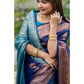 Fantastic Women's Katan Silk Zari Weaving Saree With Blouse Piece