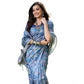 Facinating Women's Faux Tussar Silk Abstract Print Saree With Blouse Piece