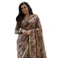 Facinating Women's Faux Tussar Silk Abstract Print Saree With Blouse Piece