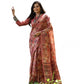 Facinating Women's Faux Tussar Silk Abstract Print Saree With Blouse Piece