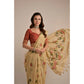Tremendous Women's Blended Cotton Floral Motifs And Woven Buttas Saree With Blouse Piece