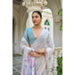 Fantastic Women's Blended Cotton Floral Weaving Pattern Saree With Blouse Piece