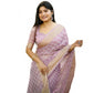 Astonishing Women's Silk Blend Checked Saree With Blouse Piece