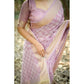 Astonishing Women's Silk Blend Checked Saree With Blouse Piece