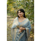 Astonishing Women's Silk Blend Checked Saree With Blouse Piece