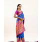 Delightful Women's Faux Banarasi Woven Motifs Saree With Blouse Piece