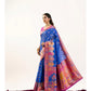 Delightful Women's Faux Banarasi Woven Motifs Saree With Blouse Piece