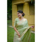 Facinating Women's Faux Banarasi Lining Pattern Saree With Blouse Piece