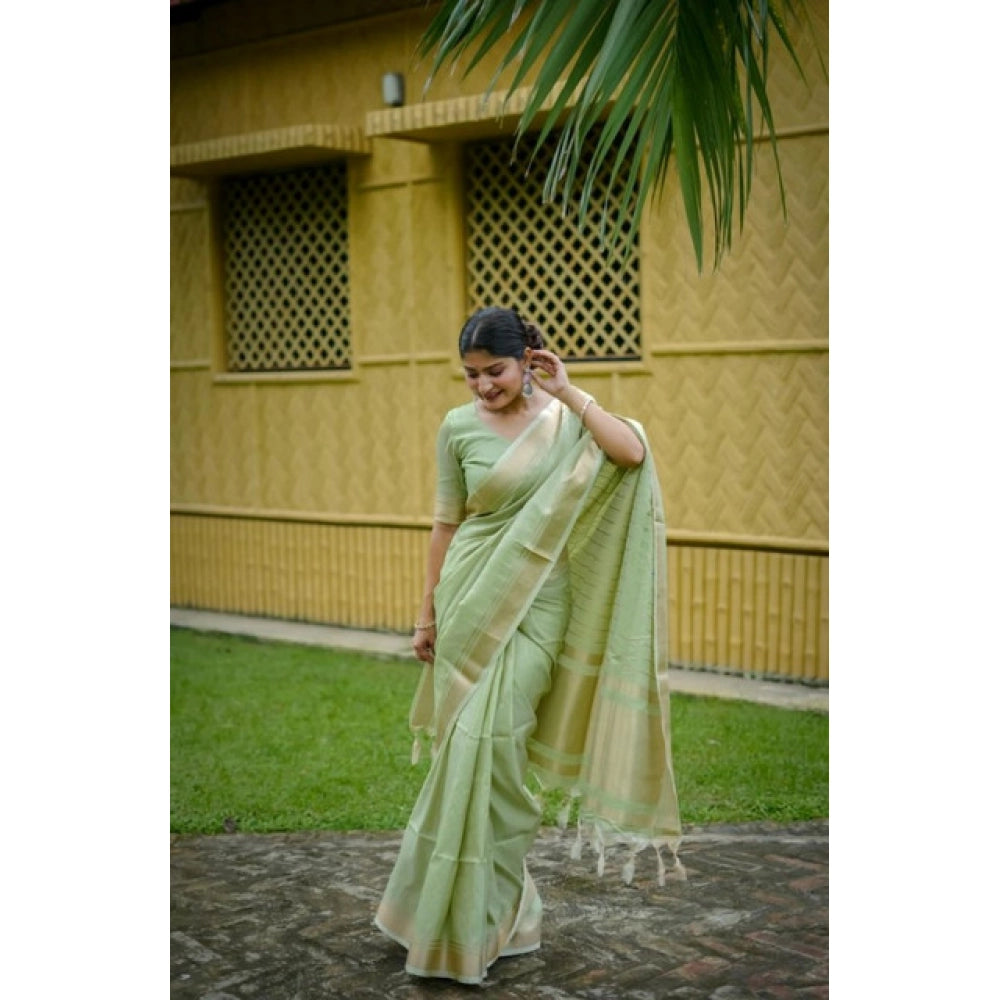 Facinating Women's Faux Banarasi Lining Pattern Saree With Blouse Piece