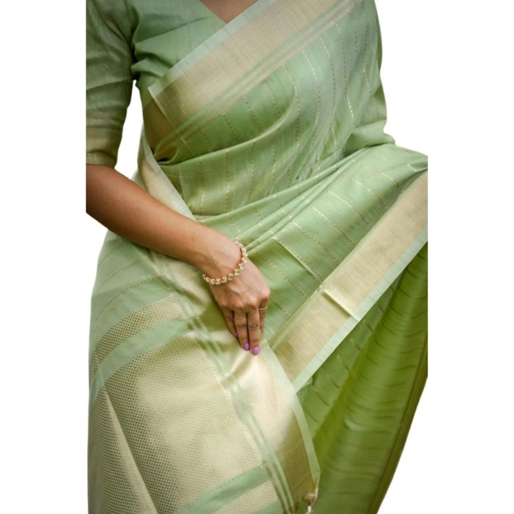 Facinating Women's Faux Banarasi Lining Pattern Saree With Blouse Piece
