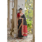 Fabulous Women's Silk Blend Ethnic Ikat Pattern Saree With Blouse Piece