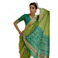 Fabulous Women's Silk Blend Ethnic Ikat Pattern Saree With Blouse Piece