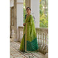 Fabulous Women's Silk Blend Ethnic Ikat Pattern Saree With Blouse Piece