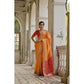 Fabulous Women's Silk Blend Ethnic Ikat Pattern Saree With Blouse Piece