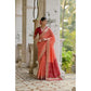 Fabulous Women's Silk Blend Ethnic Ikat Pattern Saree With Blouse Piece