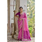 Fabulous Women's Silk Blend Ethnic Ikat Pattern Saree With Blouse Piece