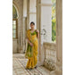Fabulous Women's Silk Blend Ethnic Ikat Pattern Saree With Blouse Piece