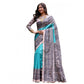 Astonishing Women's Faux Tussar Ethnic Print Saree With Blouse Piece