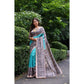Astonishing Women's Faux Tussar Ethnic Print Saree With Blouse Piece