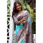 Astonishing Women's Faux Tussar Ethnic Print Saree With Blouse Piece