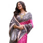 Astonishing Women's Faux Tussar Ethnic Print Saree With Blouse Piece