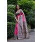 Astonishing Women's Faux Tussar Ethnic Print Saree With Blouse Piece
