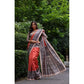 Astonishing Women's Faux Tussar Ethnic Print Saree With Blouse Piece