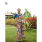 Exclusive Women's Faux Tussar Kalamkari Print Saree With Blouse Piece