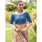 Exclusive Women's Faux Tussar Kalamkari Print Saree With Blouse Piece