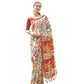 Exclusive Women's Faux Tussar Kalamkari Print Saree With Blouse Piece